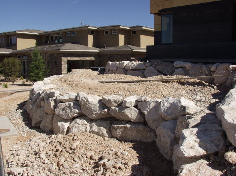 Front Yard rock walls