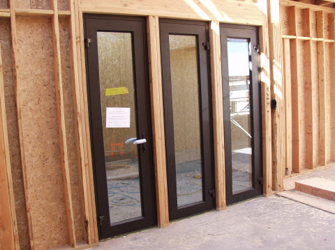 Office Door and Windows to Courtyard