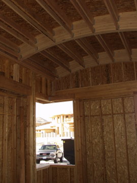 Curved ceiling in office