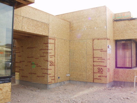 Courtyard entry, one wall, ledge stone