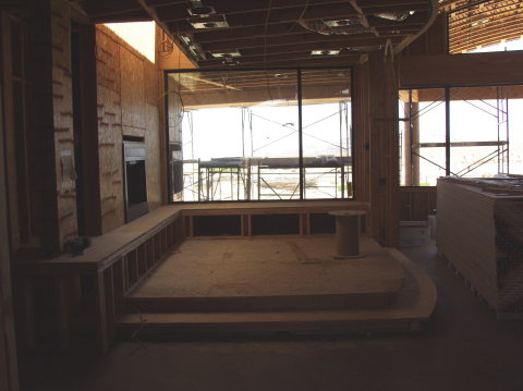 Inglenook with bench and hearth