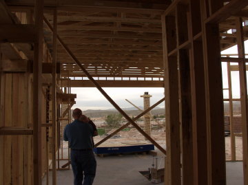 Kitchen with a roof and JD and Jack