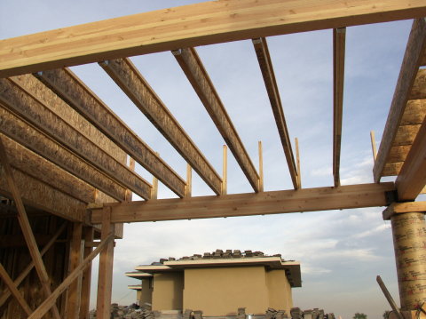 Patio cover under construction