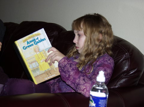 Katie reading a book, how odd?